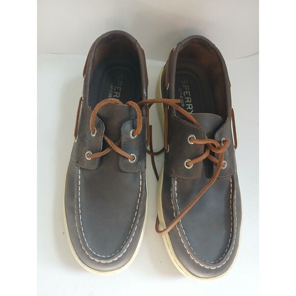 Sperry Men’s Brown Leather Boat Shoes Casual Lace Up Deck Shoes main image 4